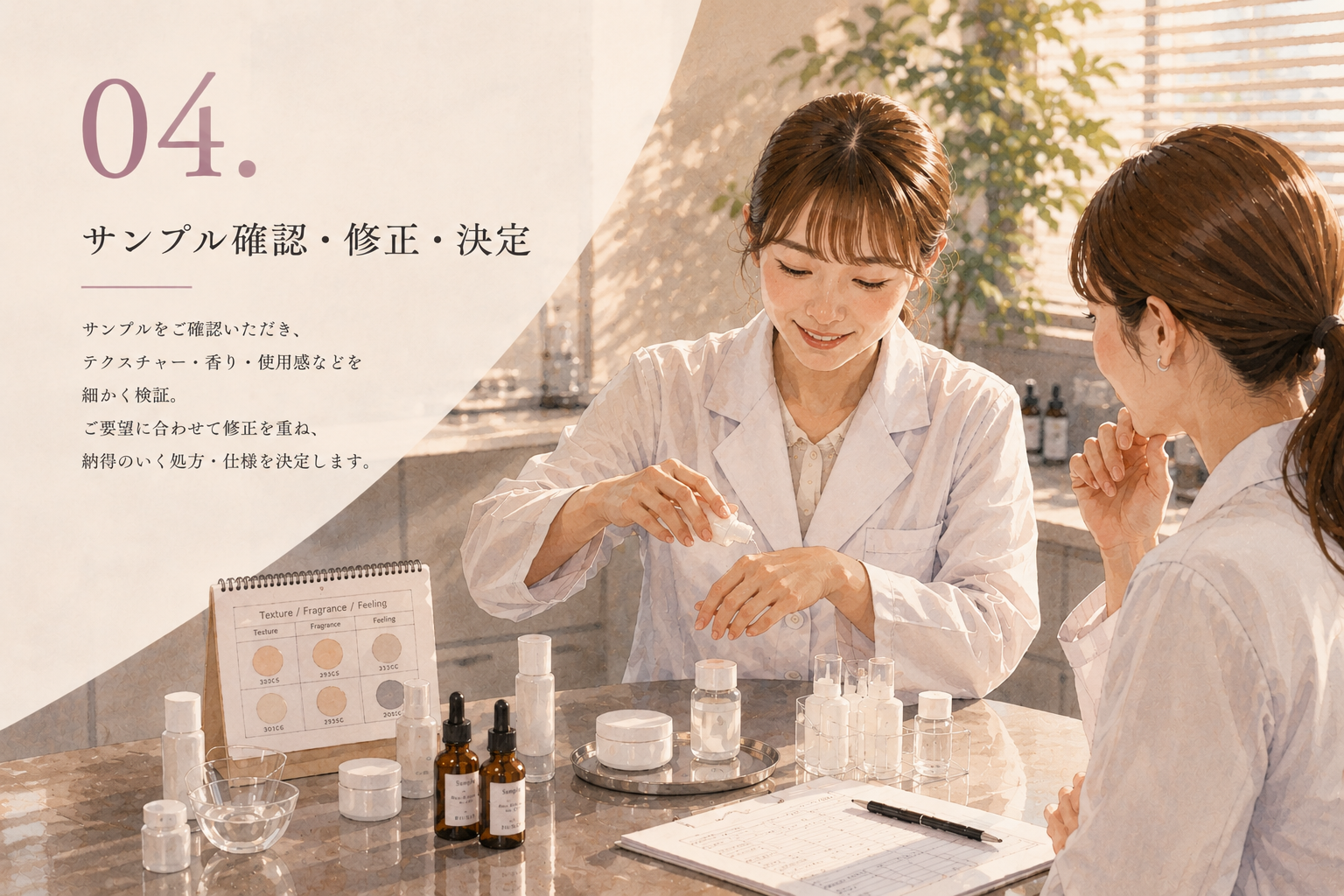 サンプル確認・修正・決定